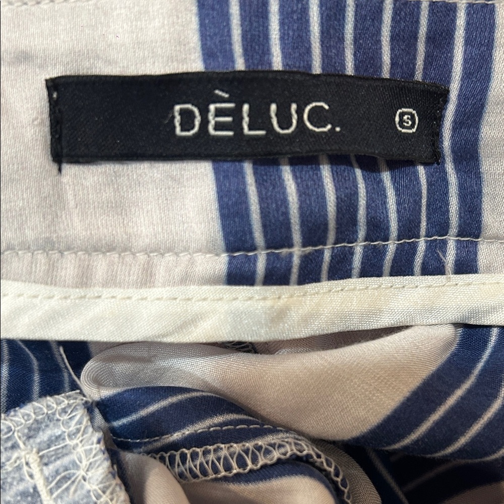 Deluc Blue and White Striped Wide Leg Pants - Picture 3 of 3